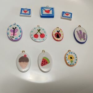 Set Of 10 Polymer Clay Charm | Handmade